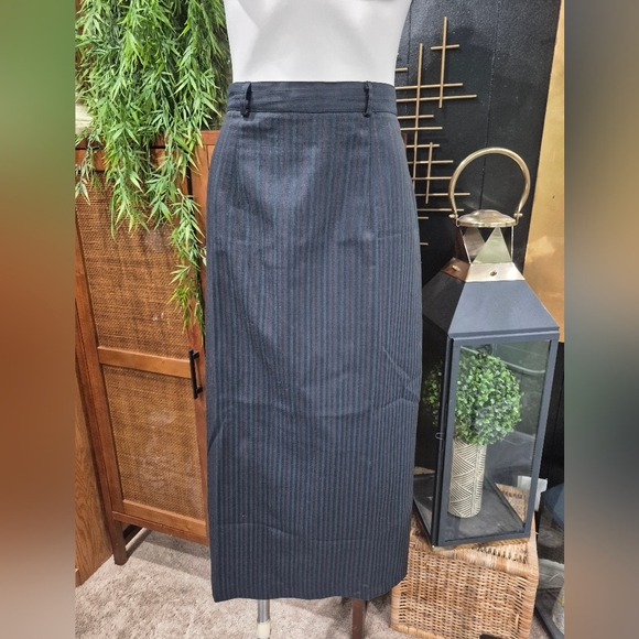 Dresses & Skirts - ​Vintage Long Pinstripe Pencil Skirt - Dark Academia / Career Wear